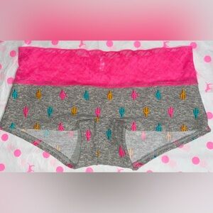 Victoria’s Secret Pink boyshort panties PINK panties pink logo lace panties
